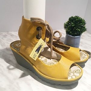 Fly London Yaffa Lace Up wedge sandals